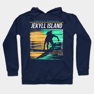 Retro Surfing Jekyll Island, Georgia // Vintage Surfer Beach // Surfer's Paradise Hoodie